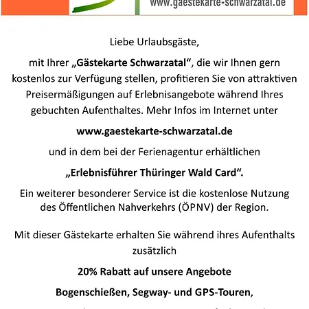 4 Sterne Sorbitztal Inklusive Gaestekarte *