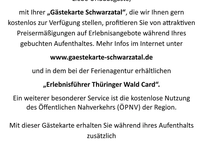 4 Sterne Ferienwohnung Sorbitztal inklusive Gästekarte *